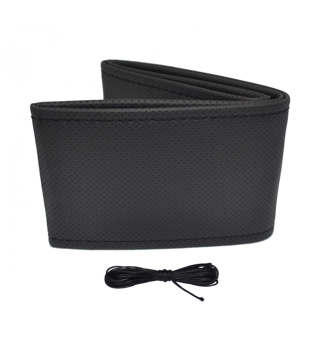 Husă volan cu cusături perforate, neagră, 38-39 cm - AutoParadoxSystem.ro Produs - Husă volan cu cusături perforate, neagră, 38-39 cm - AutoParadoxSystem.ro