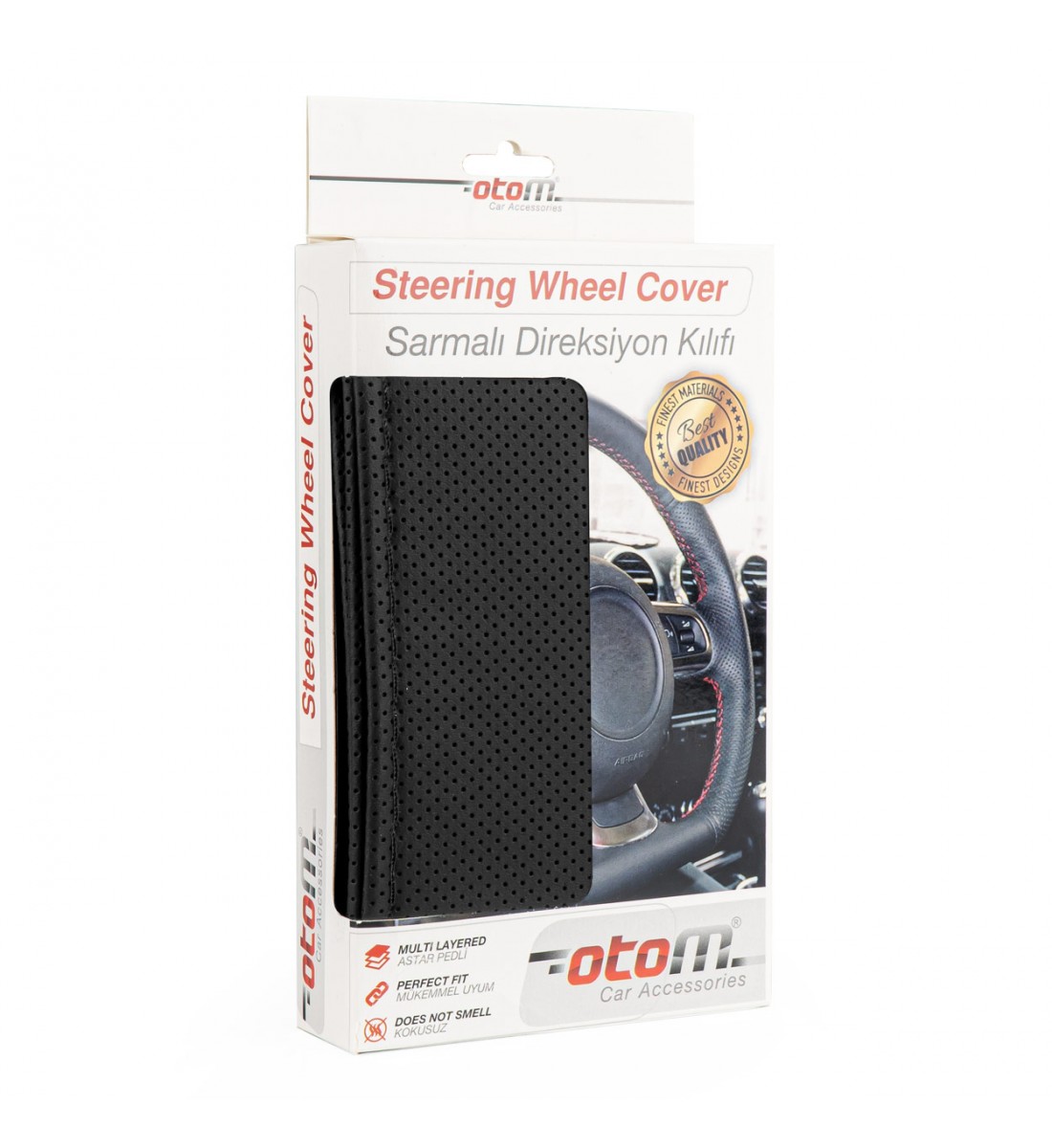 Husă volan cu cusături perforate, neagră, 38-39 cm - AutoParadoxSystem.ro Produs - Husă volan cu cusături perforate, neagră, 38-39 cm - AutoParadoxSystem.ro
