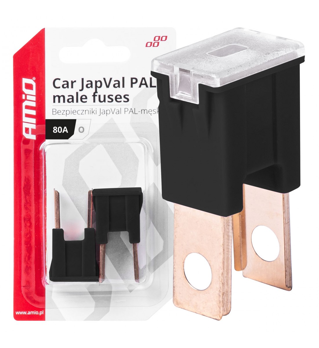 Siguranțe auto JAPVAL PAL tată 2 buc. 80A AMIO-03402 - AutoParadoxSystem.ro Produs - Siguranțe auto JAPVAL PAL tată 2 buc. 80A AMIO-03402 - AutoParadoxSystem.ro