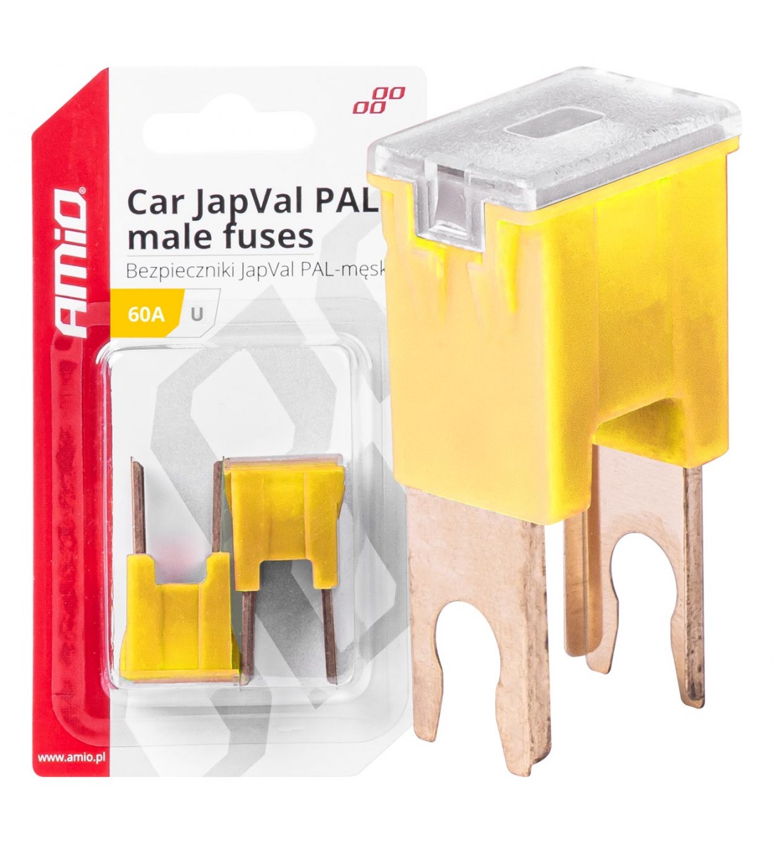 Siguranțe auto JAPVAL PAL tată 2 buc. 60A AMIO-03409 - AutoParadoxSystem.ro Produs - Siguranțe auto JAPVAL PAL tată 2 buc. 60A AMIO-03409 - AutoParadoxSystem.ro