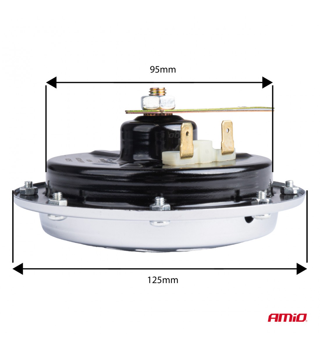 Claxon cromat 125 mm 12V AMIO-04074 - AutoParadoxSystem.ro Produs - Claxon cromat 125 mm 12V AMIO-04074 - AutoParadoxSystem.ro