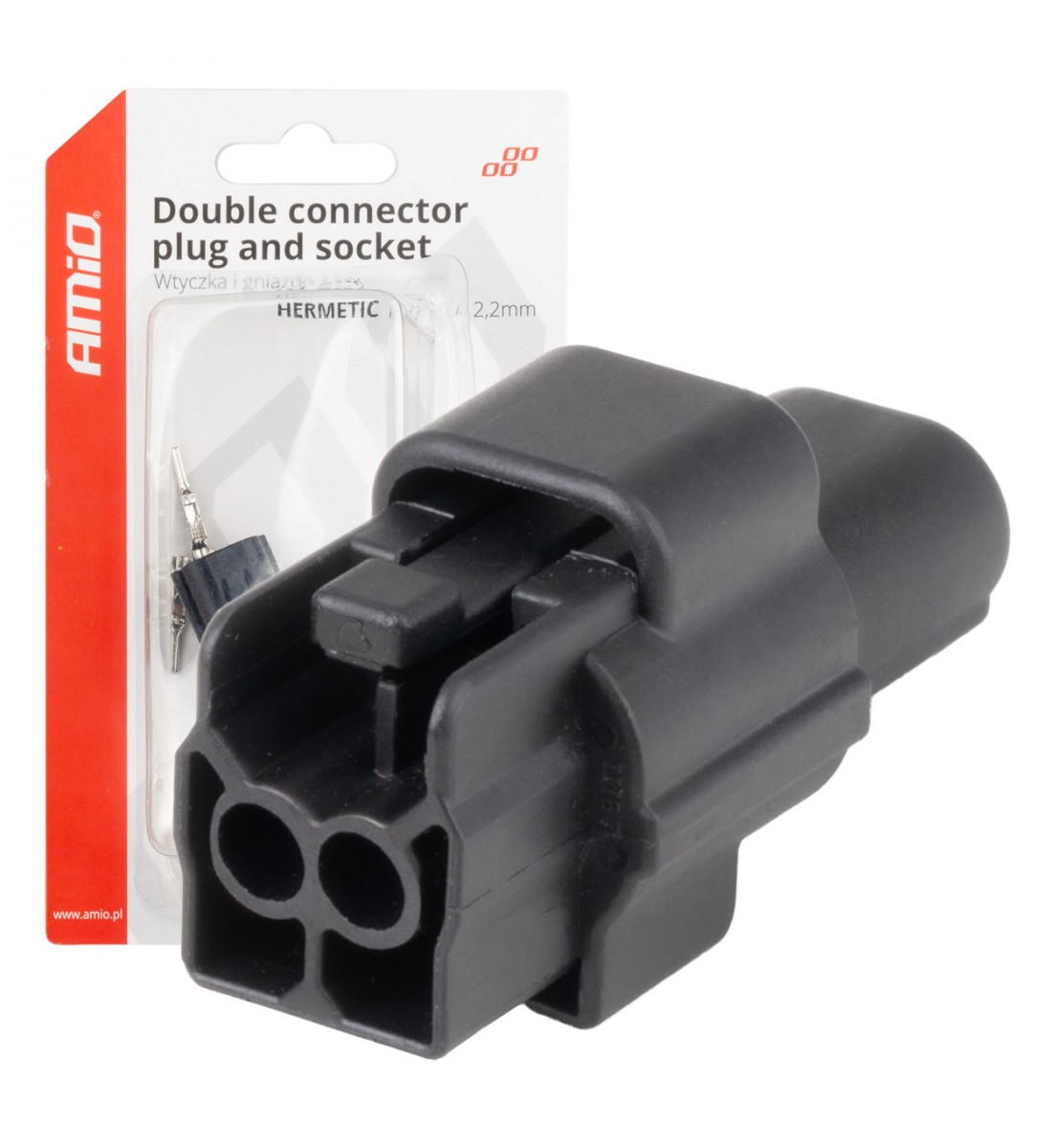 Set conector electric impermeabil 2 PIN 2.2mm AMIO-04346 - AutoParadoxSystem.ro Produs - Set conector electric impermeabil 2 PIN 2.2mm AMIO-04346 - AutoParadoxSystem.ro