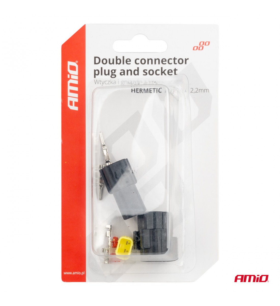 Set conector electric impermeabil 2 PIN 2.2mm AMIO-04346 - AutoParadoxSystem.ro Produs - Set conector electric impermeabil 2 PIN 2.2mm AMIO-04346 - AutoParadoxSystem.ro