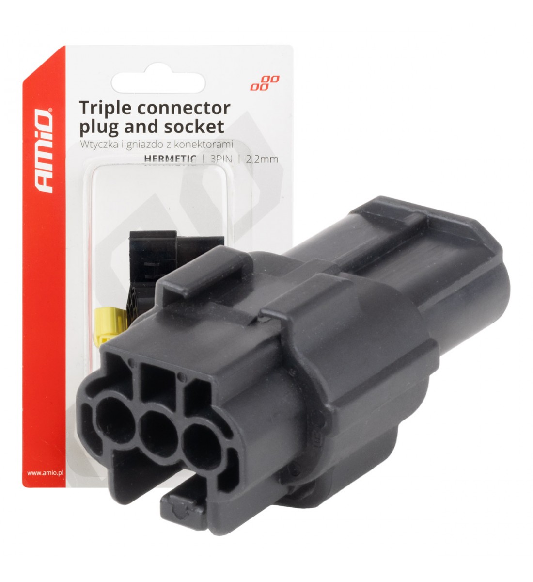 Set conector electric impermeabil 3 PIN 2.2mm AMIO-04347 - AutoParadoxSystem.ro Produs - Set conector electric impermeabil 3 PIN 2.2mm AMIO-04347 - AutoParadoxSystem.ro