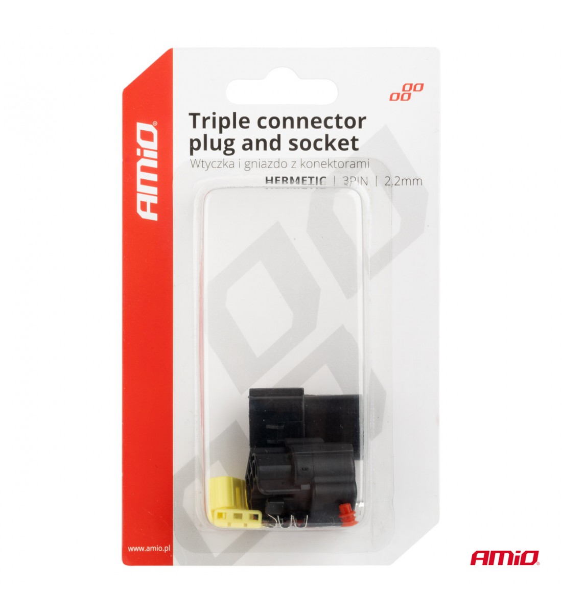 Set conector electric impermeabil 3 PIN 2.2mm AMIO-04347 - AutoParadoxSystem.ro Produs - Set conector electric impermeabil 3 PIN 2.2mm AMIO-04347 - AutoParadoxSystem.ro