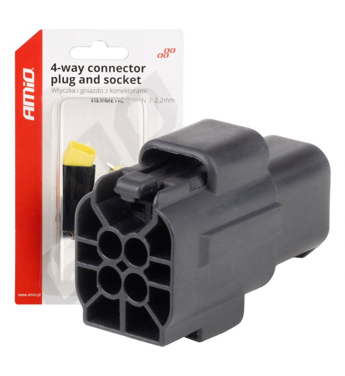 Set conector electric impermeabil 4 PIN 2.2mm AMIO-04348 - AutoParadoxSystem.ro Produs - Set conector electric impermeabil 4 PIN 2.2mm AMIO-04348 - AutoParadoxSystem.ro