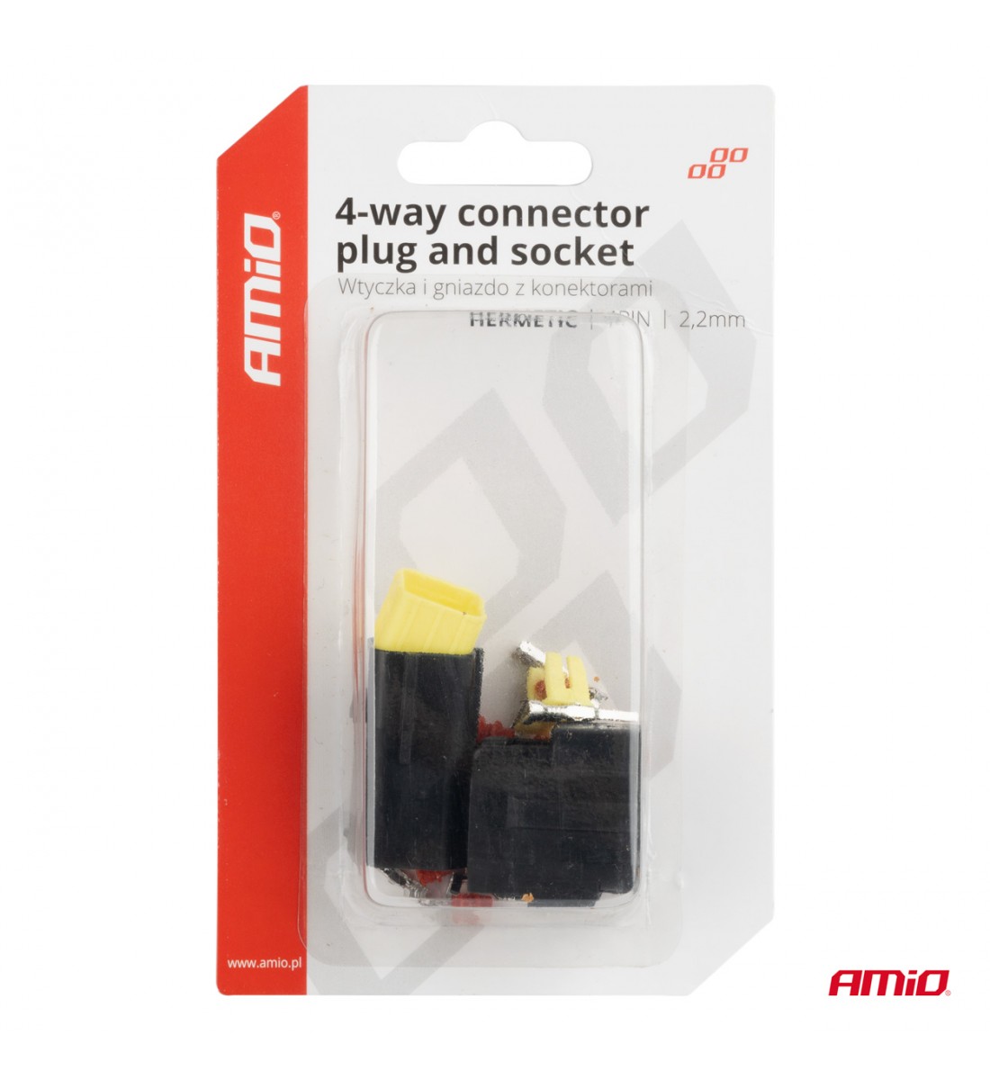 Set conector electric impermeabil 4 PIN 2.2mm AMIO-04348 - AutoParadoxSystem.ro Produs - Set conector electric impermeabil 4 PIN 2.2mm AMIO-04348 - AutoParadoxSystem.ro