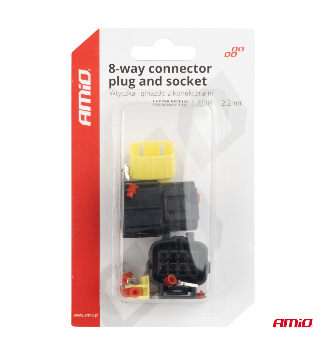 Produs - Set conector electric impermeabil 8 PIN 2.2mm AMIO-04350 - AutoParadoxSystem.ro