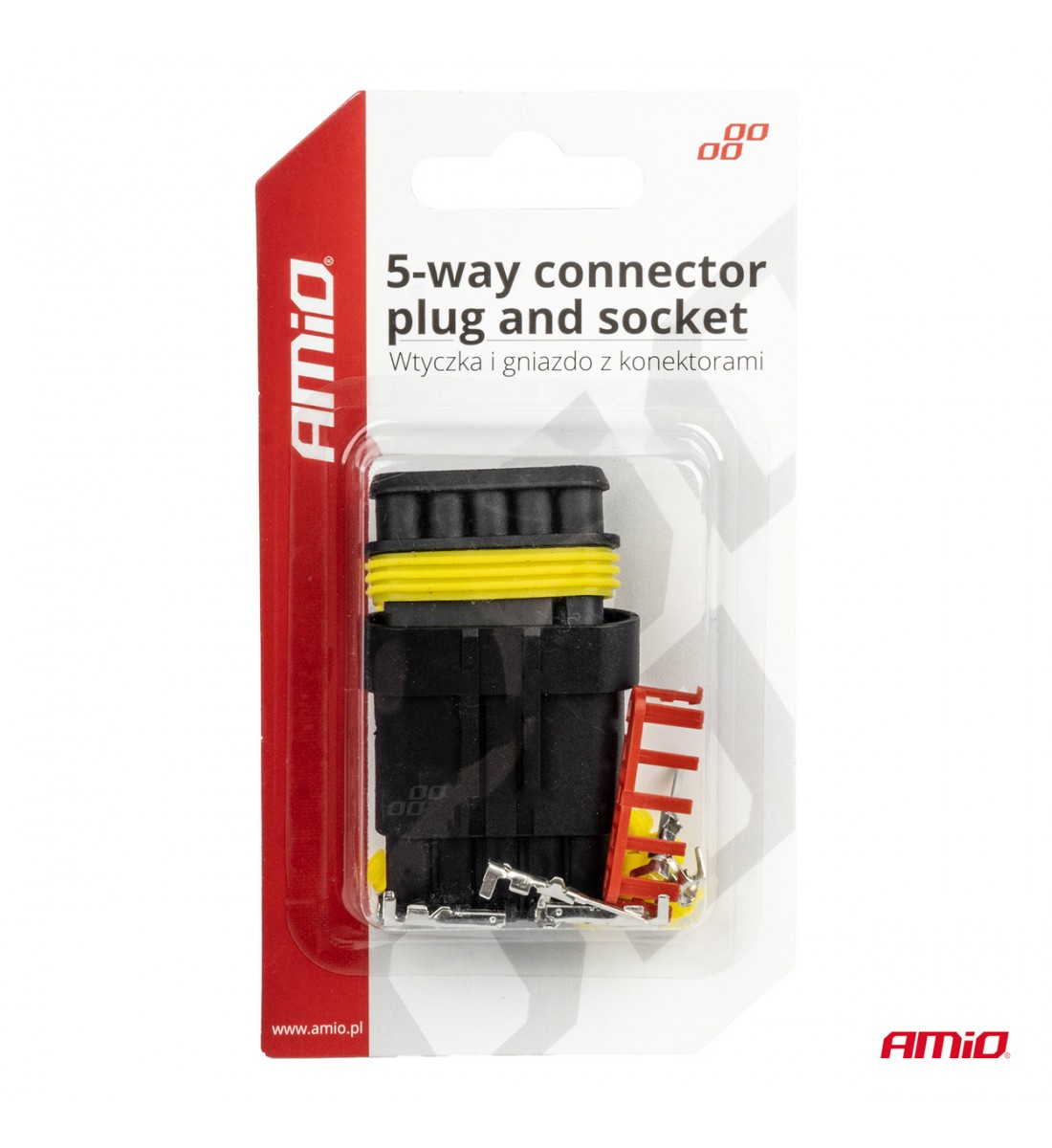 Produs - Mufă cub superseal conector ermetic 5 PIN AMIO-03521 - AutoParadoxSystem.ro