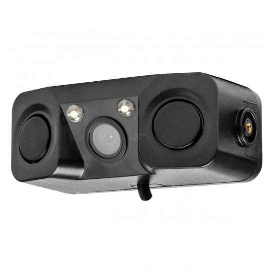 Cameră de marșarier cu senzori de parcare 2in1 HD-602 LED 12V AMIO-03541