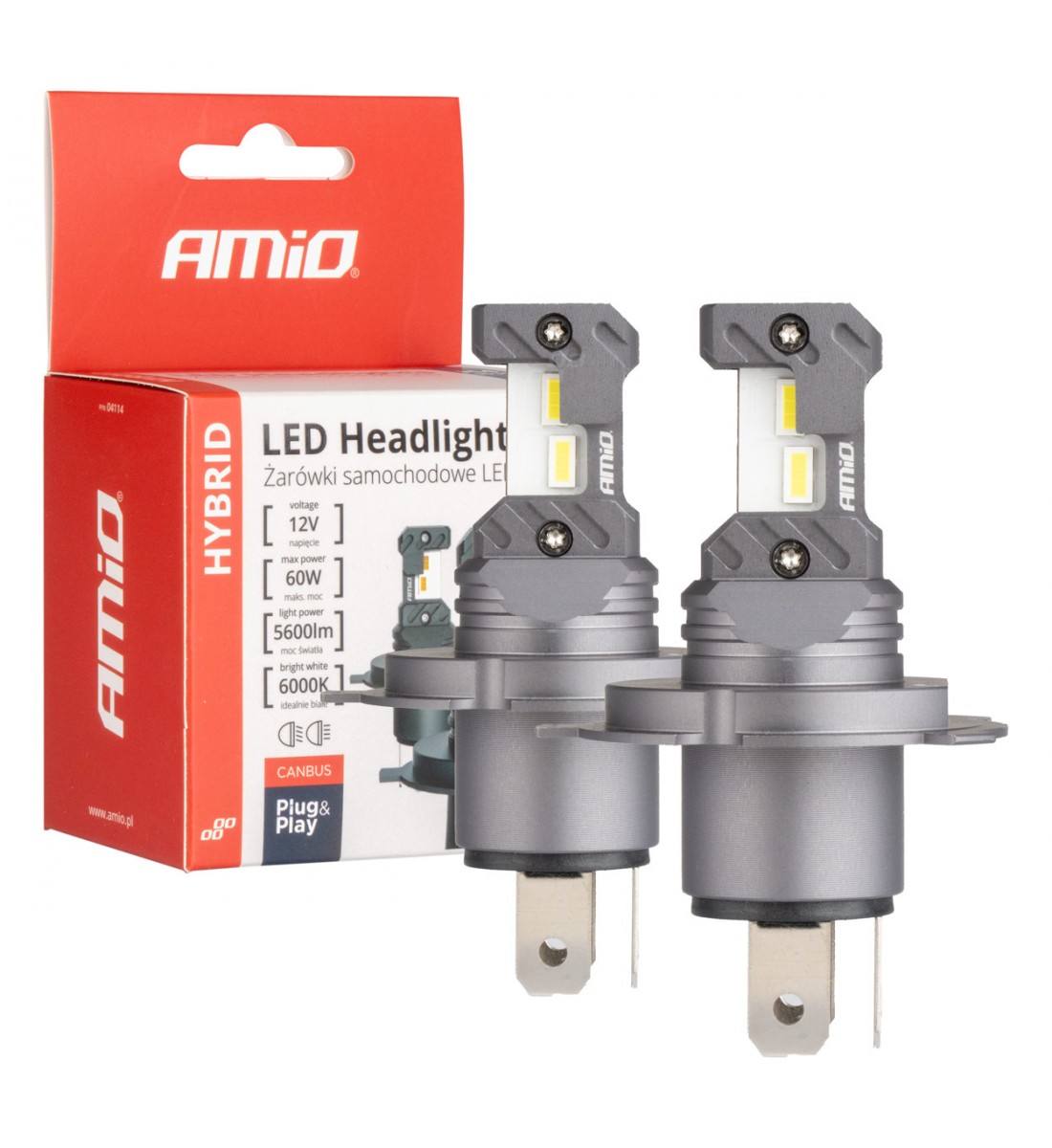 Set Becuri auto seria HYBRID H4 H19 6000K Canbus 60W AMIO-04114 - AutoParadoxSystem.ro Produs - Set Becuri auto seria HYBRID H4 H19 6000K Canbus 60W AMIO-04114 - AutoParadoxSystem.ro