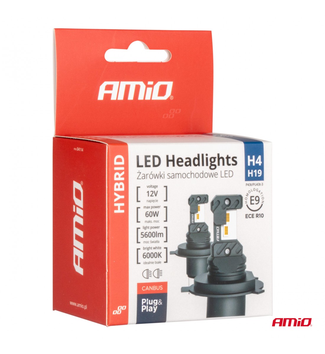 Set Becuri auto seria HYBRID H4 H19 6000K Canbus 60W AMIO-04114 - AutoParadoxSystem.ro Produs - Set Becuri auto seria HYBRID H4 H19 6000K Canbus 60W AMIO-04114 - AutoParadoxSystem.ro