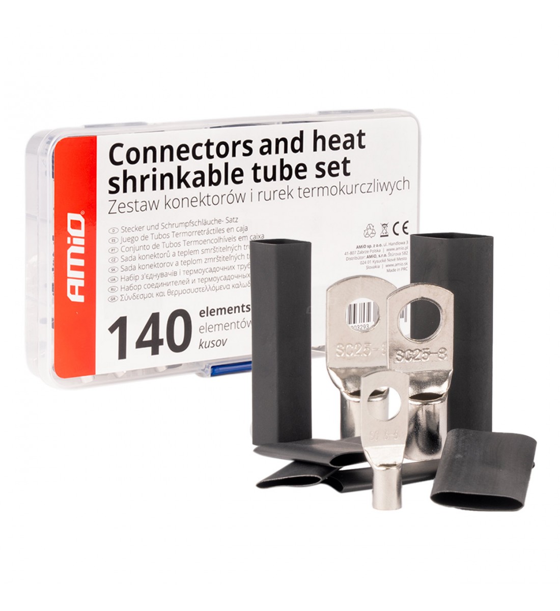 Conectori și tuburi de sârmă termocontractabilă 140 buc AMIO-04122 - AutoParadoxSystem.ro Produs - Conectori și tuburi de sârmă termocontractabilă 140 buc AMIO-04122 - AutoParadoxSystem.ro