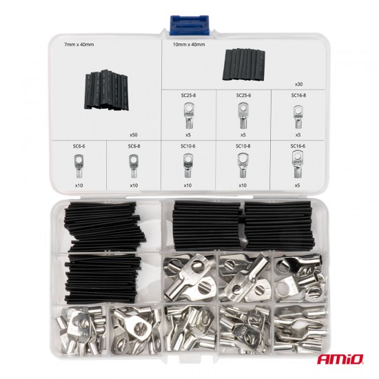 Conectori și tuburi de sârmă termocontractabilă 140 buc AMIO-04122