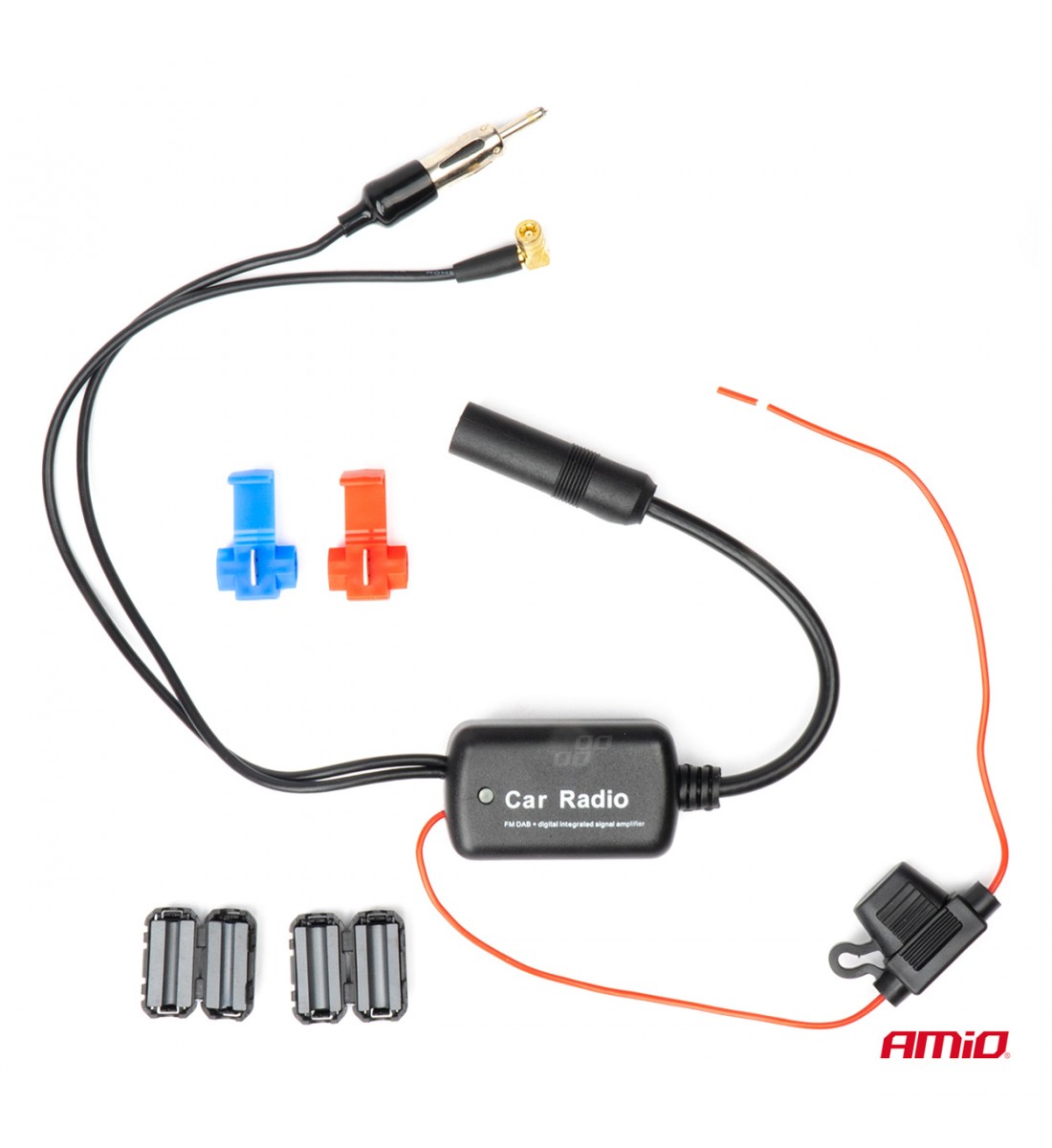 Produs - Amplificator antenă semnal radio 12V DAB FM AMIO-04134 - AutoParadoxSystem.ro