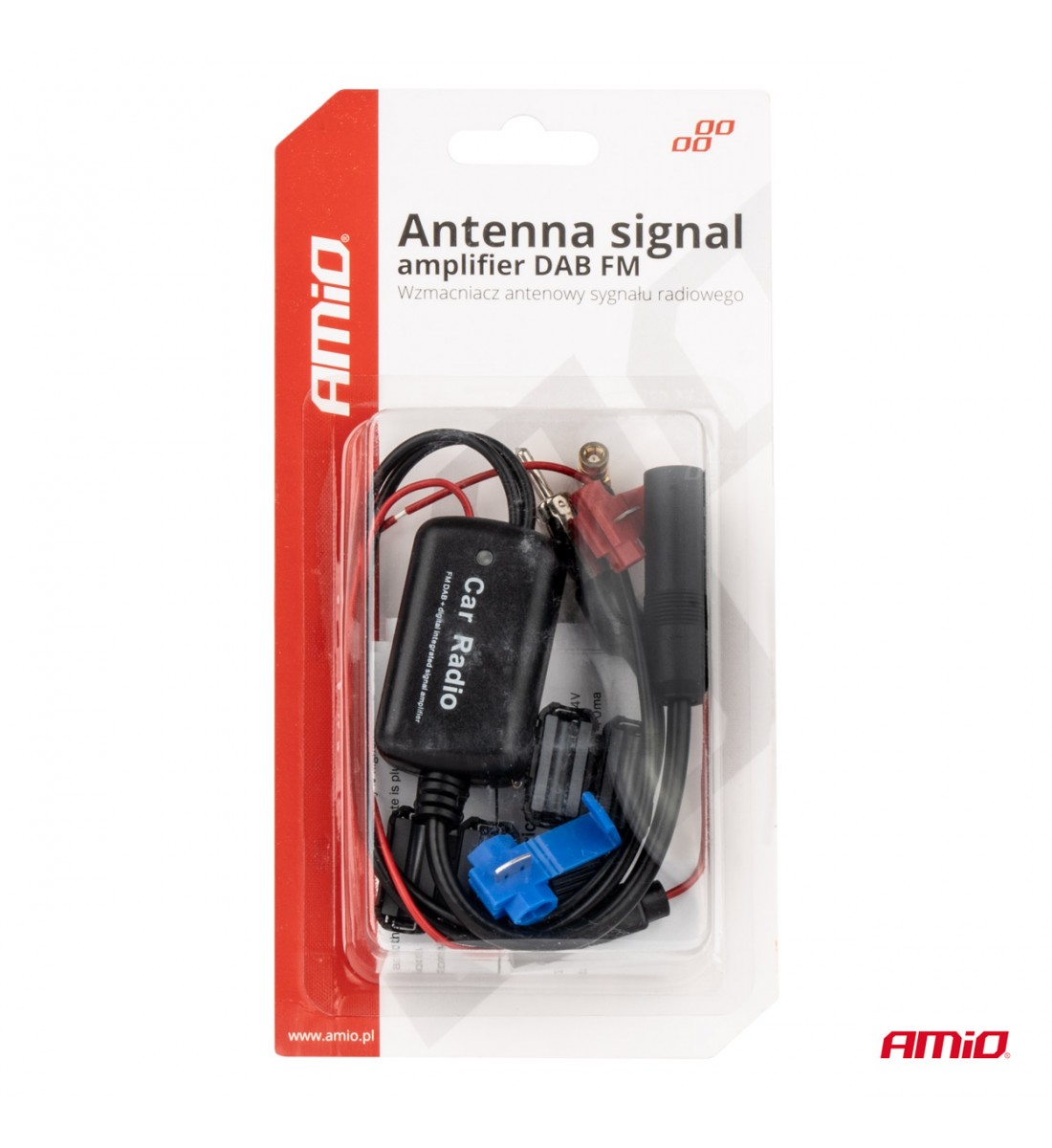 Produs - Amplificator antenă semnal radio 12V DAB FM AMIO-04134 - AutoParadoxSystem.ro