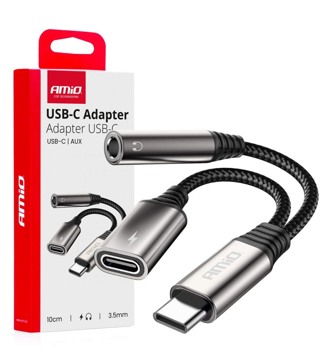 Produs - Cablu adaptor USB-C LA TIP USB-C + Mini mufă 3,5 mm Adaptor mamă 10 cm AMIO-04295 - AutoParadoxSystem.ro