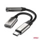 Produs - Cablu adaptor USB-C LA TIP USB-C + Mini mufă 3,5 mm Adaptor mamă 10 cm AMIO-04295 - AutoParadoxSystem.ro