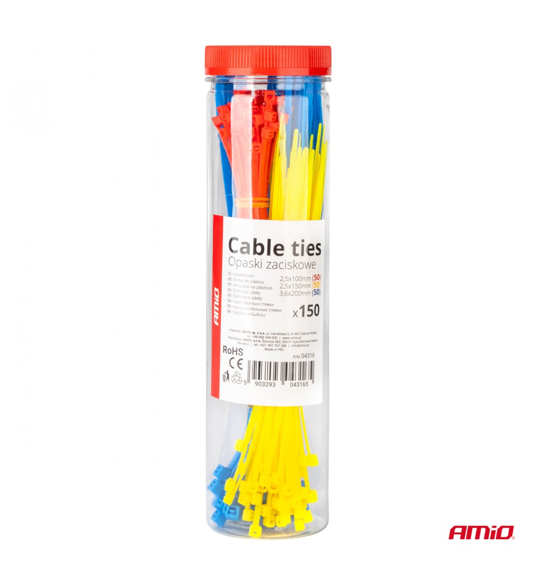 Produs - Set fasete din plastic multicolore set de 150 buc. AMIO-04316 - AutoParadoxSystem.ro