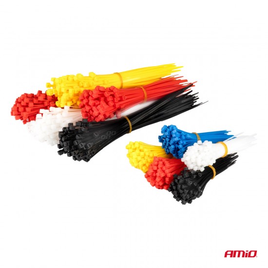 Set fasete din plastic multicolor de 1000 buc. AMIO-04318 Set fasete din plastic multicolor de 1000 buc. AMIO-04318