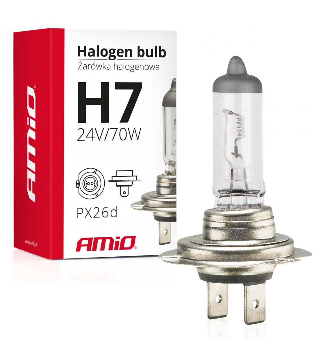 Produs - Bec halogen H7 24V 70W filtru UV (E8) AMIO-01252 - AutoParadoxSystem.ro