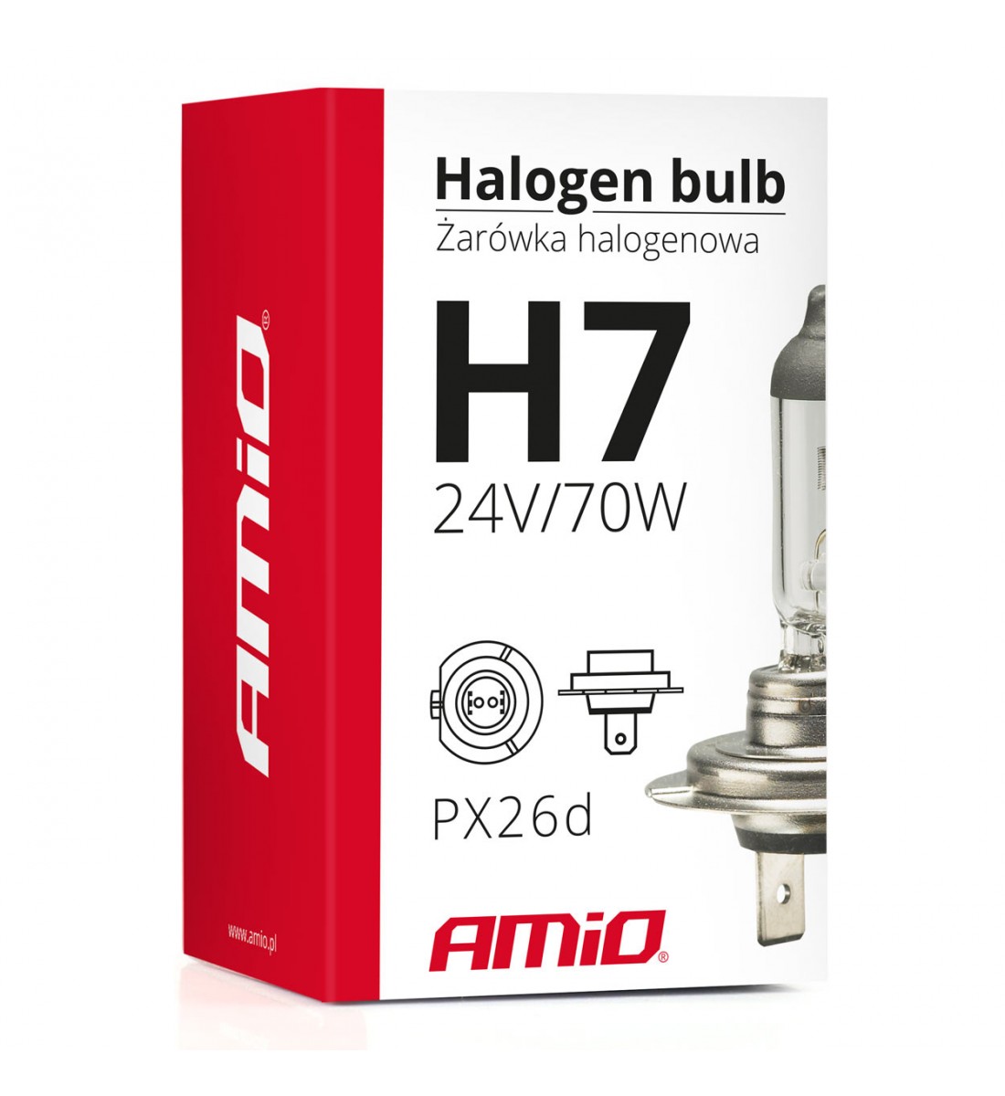 Produs - Bec halogen H7 24V 70W filtru UV (E8) AMIO-01252 - AutoParadoxSystem.ro