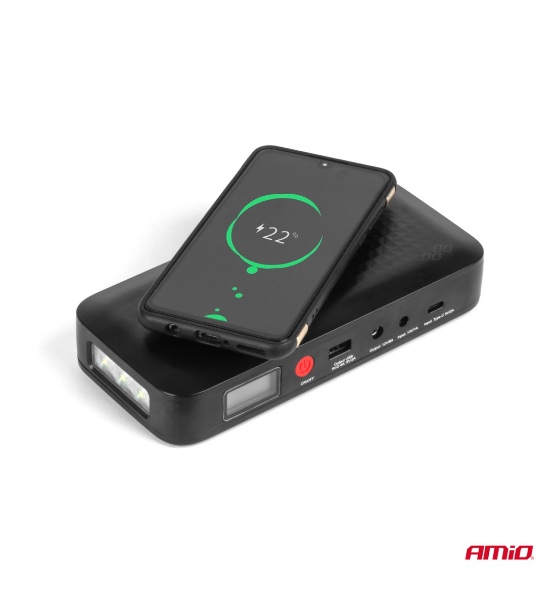 Dispozitiv de pornire rapidă, baterie externă 12V 12Ah 800A AMIO-04055 Dispozitiv de pornire rapidă, baterie externă 12V 12Ah 800A AMIO-04055