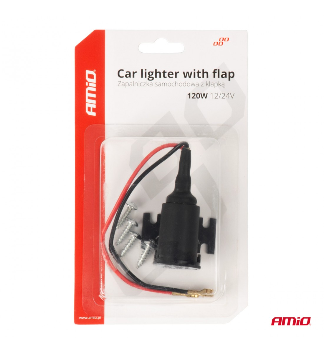 Priză brichetă auto cu clapă 12V 24V AMIO-04128 - AutoParadoxSystem.ro Produs - Priză brichetă auto cu clapă 12V 24V AMIO-04128 - AutoParadoxSystem.ro