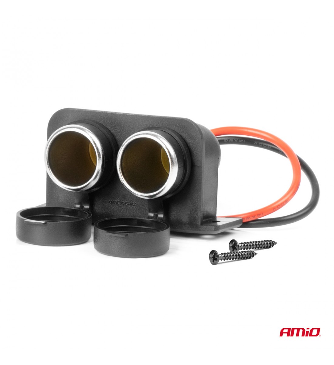 Priză brichetă auto, ermetică, dublă, 12V, 24V, AMIO-04130 - AutoParadoxSystem.ro Produs - Priză brichetă auto, ermetică, dublă, 12V, 24V, AMIO-04130 - AutoParadoxSystem.ro