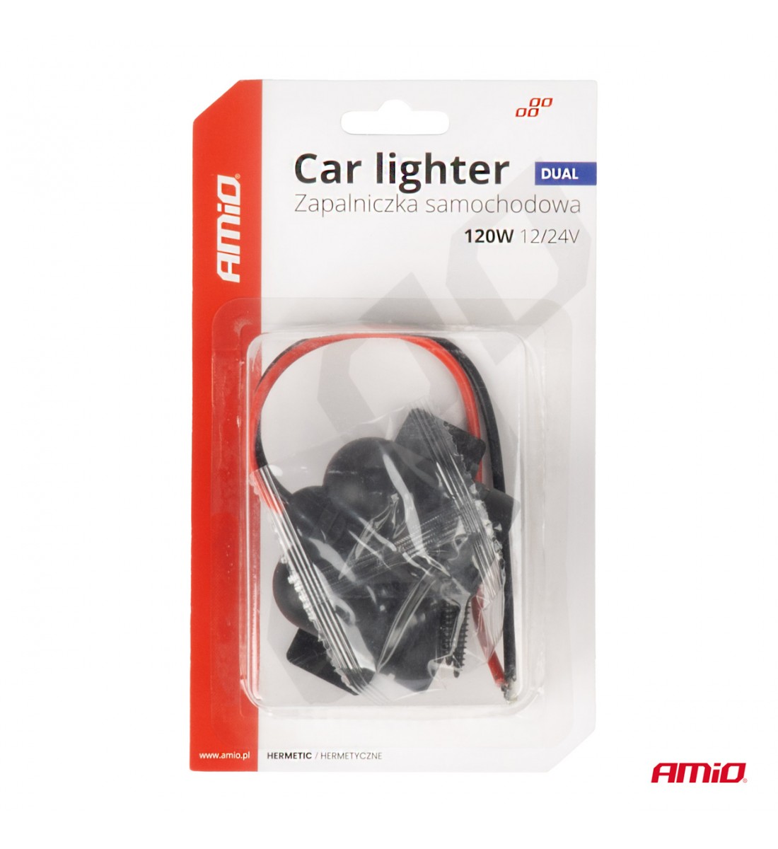 Priză brichetă auto, ermetică, dublă, 12V, 24V, AMIO-04130 - AutoParadoxSystem.ro Produs - Priză brichetă auto, ermetică, dublă, 12V, 24V, AMIO-04130 - AutoParadoxSystem.ro