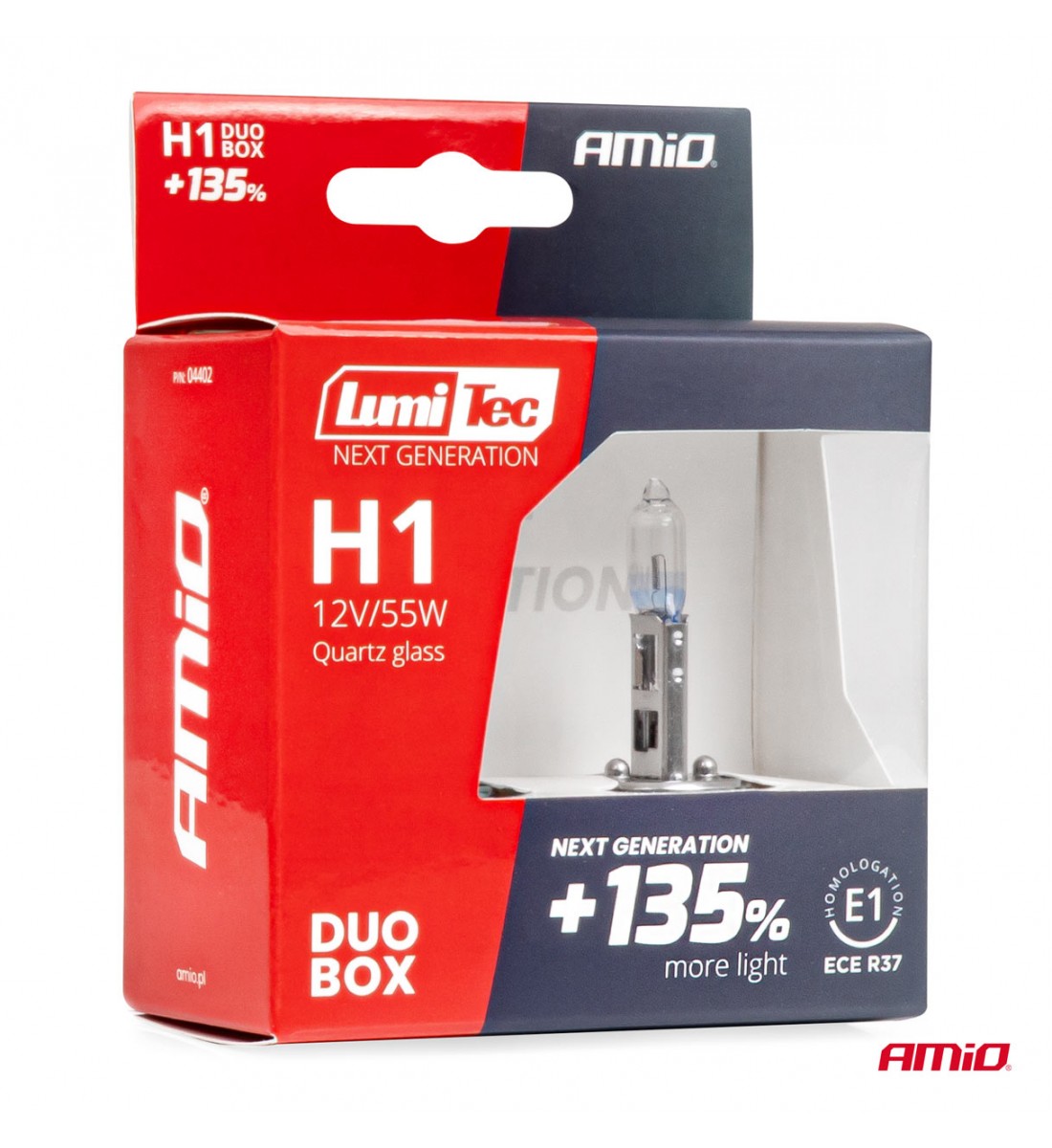 Produs - Set 2 becuri halogen H1 12V 55W LumiTec GENERAȚIE URMĂTOARE +135% DUO AMIO-04402 - AutoParadoxSystem.ro