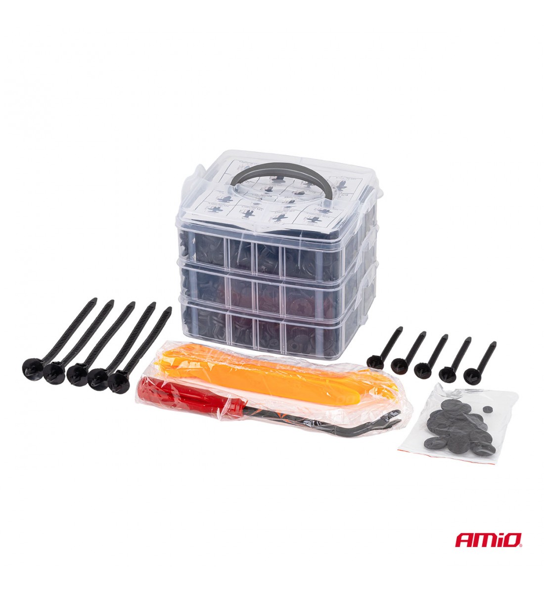 Cleme auto, ace, soluție de îndepărtare a tapițeriei, 650 buc. AMIO-04433 - AutoParadoxSystem.ro Produs - Cleme auto, ace, soluție de îndepărtare a tapițeriei, 650 buc. AMIO-04433 - AutoParadoxSystem.ro