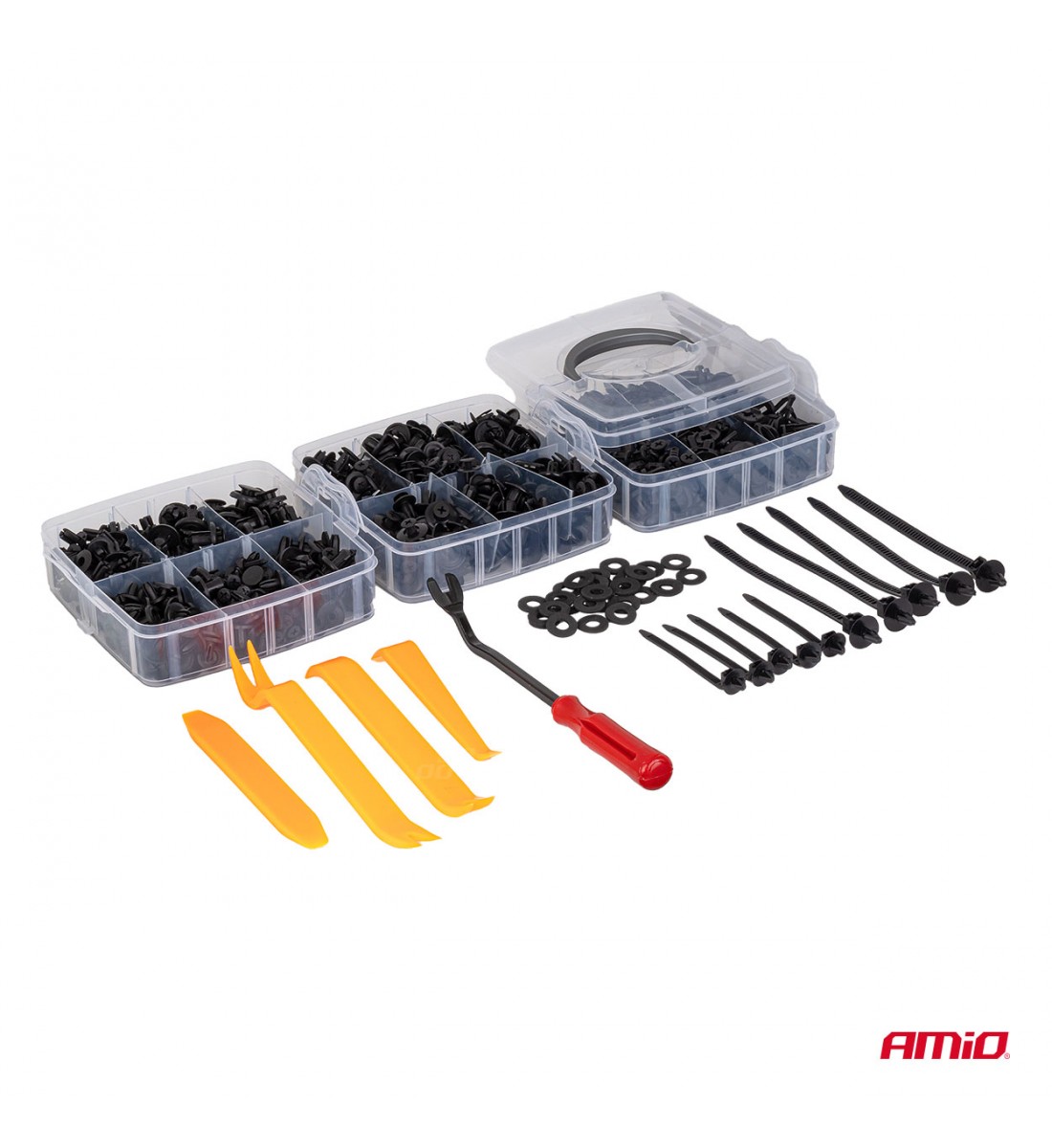 Cleme auto, ace, soluție de îndepărtare a tapițeriei, 650 buc. AMIO-04433 - AutoParadoxSystem.ro Produs - Cleme auto, ace, soluție de îndepărtare a tapițeriei, 650 buc. AMIO-04433 - AutoParadoxSystem.ro