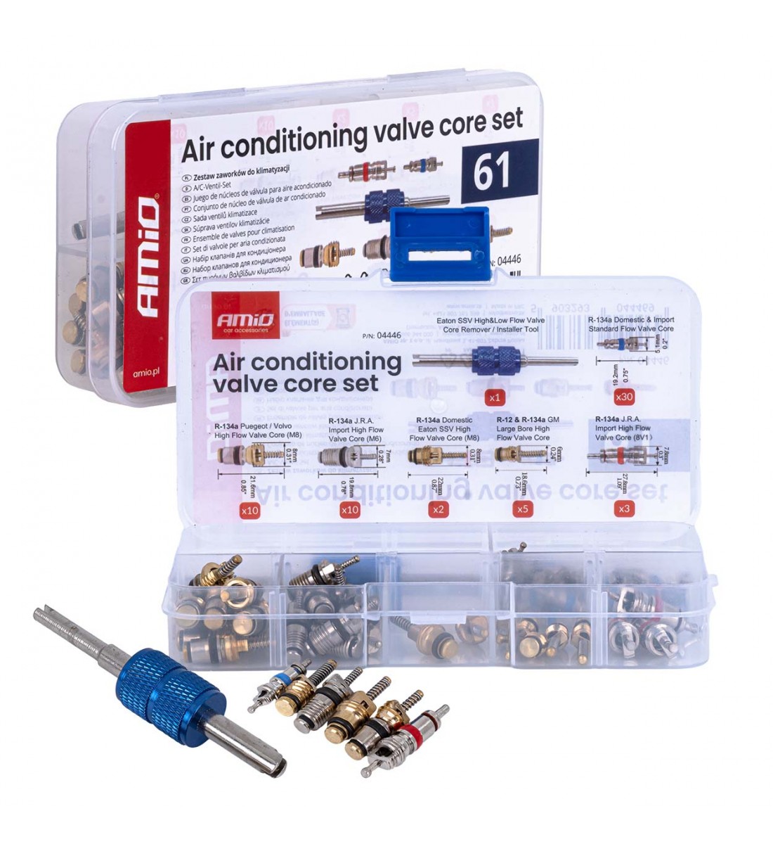 Set de valve de aer condiționat, 61 buc. AMIO-04446 - AutoParadoxSystem.ro Produs - Set de valve de aer condiționat, 61 buc. AMIO-04446 - AutoParadoxSystem.ro