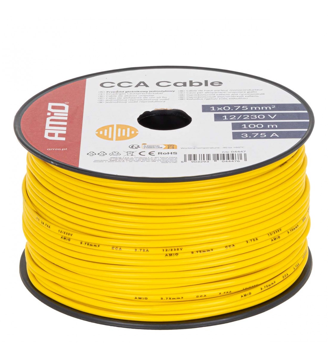 Cablu difuzor CCA CCA 1x0.75mm2 100m 3.75A 12/230V AMIO-04447 - AutoParadoxSystem.ro Produs - Cablu difuzor CCA CCA 1x0.75mm2 100m 3.75A 12/230V AMIO-04447 - AutoParadoxSystem.ro