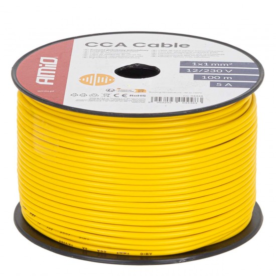 Cablu CCA 1x1mm2 100m 5A 12/230V AMIO-04448 Cablu CCA 1x1mm2 100m 5A 12/230V AMIO-04448