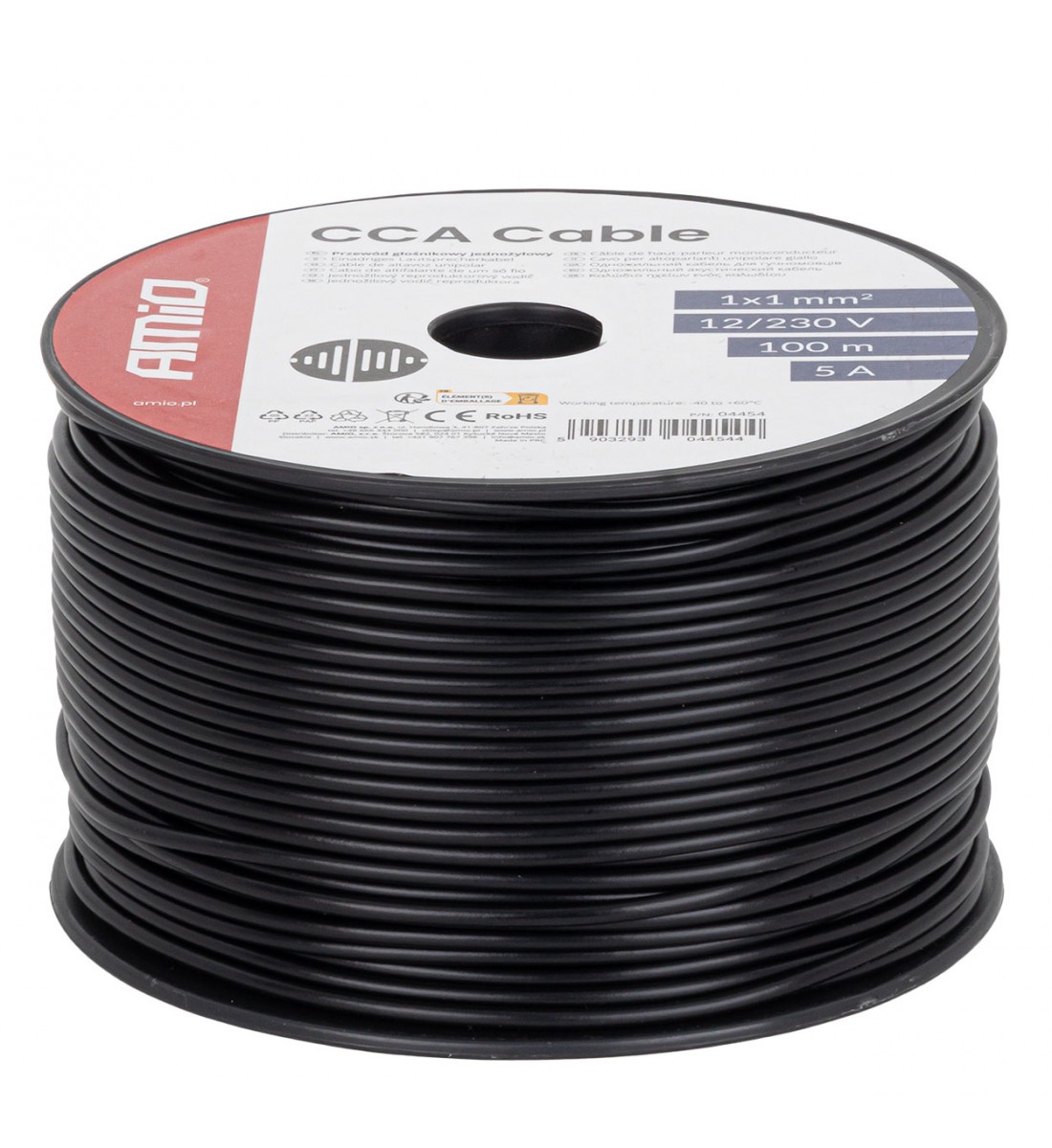Cablu negru monofilar CCA 1x1mm2 100m 5A 12/230V AMIO-04454 - AutoParadoxSystem.ro Produs - Cablu negru monofilar CCA 1x1mm2 100m 5A 12/230V AMIO-04454 - AutoParadoxSystem.ro