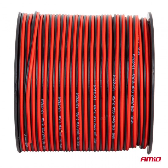 Cablu difuzor CCA 2x0.5mm2 100m 2.5A AMIO-04456