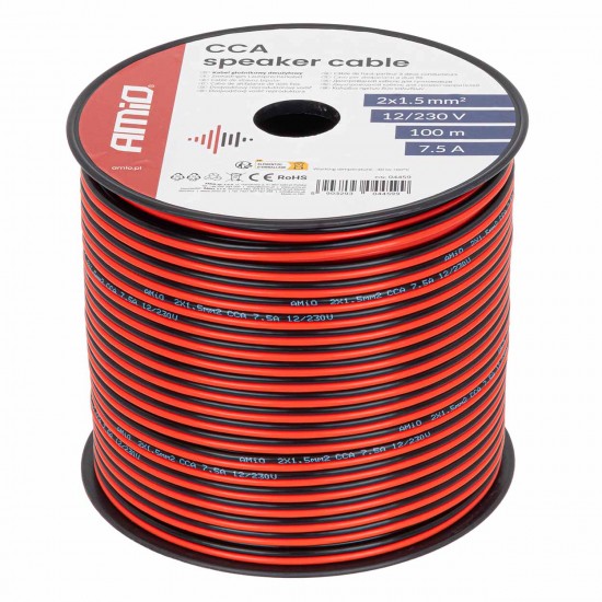 Cablu difuzor CCA 2x1.5mm2 100m 7.5A AMIO-04459