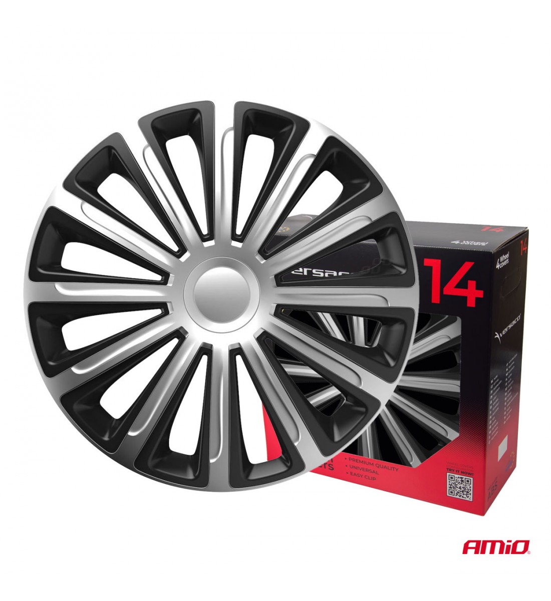 Capace roți auto, set 4 piese, Trend, negru argintiu, 14" inch, COLOR BOX - AutoParadoxSystem.ro Produs - Capace roți auto, set 4 piese, Trend, negru argintiu, 14" inch, COLOR BOX - AutoParadoxSystem.ro