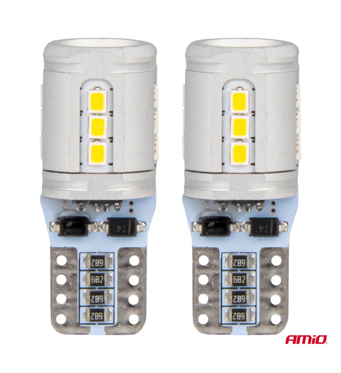 Set Becuri CANBUS T10e W5W 15x2016 SMD Alb 12V/24V AMIO-03723 Set Becuri CANBUS T10e W5W 15x2016 SMD Alb 12V/24V AMIO-03723