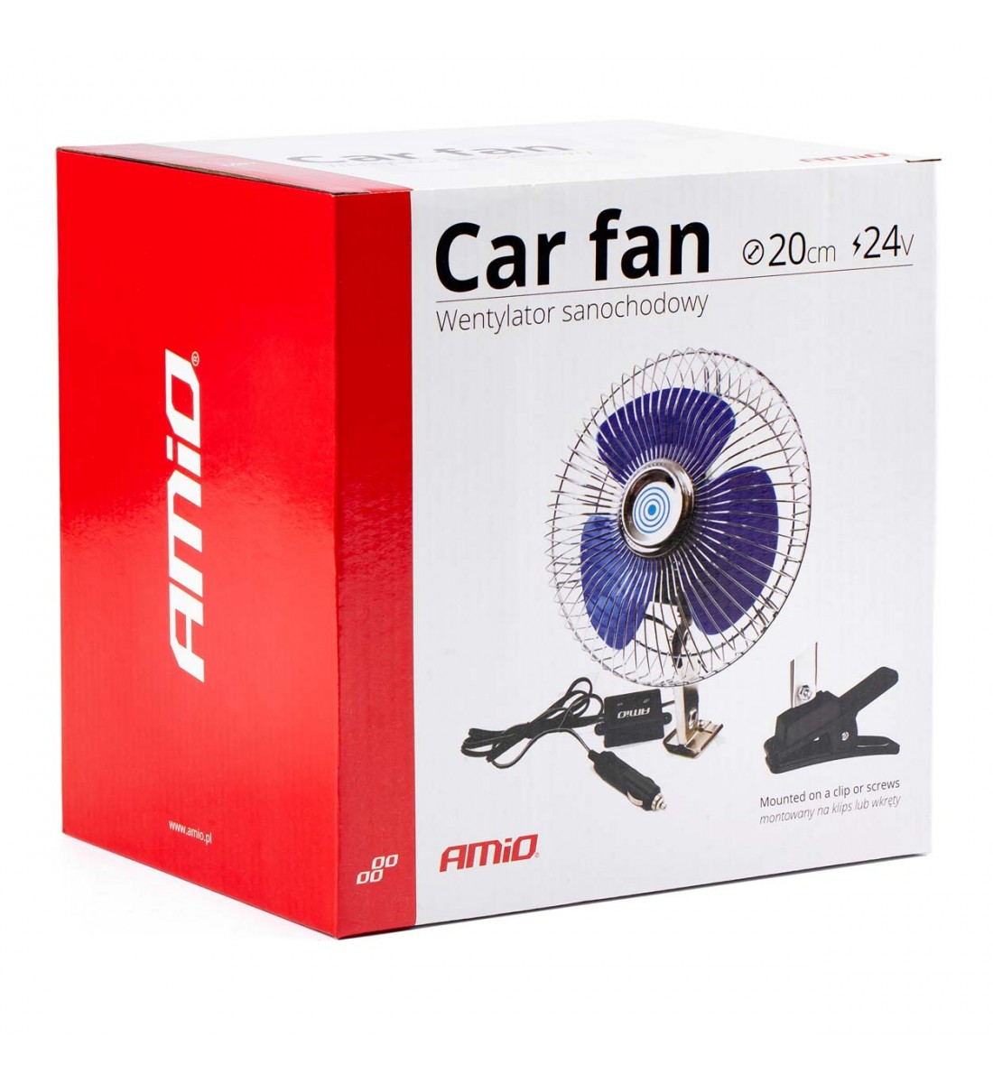 Ventilator Auto Metal cu suport cu surub + clip CFAN-15 ,24V