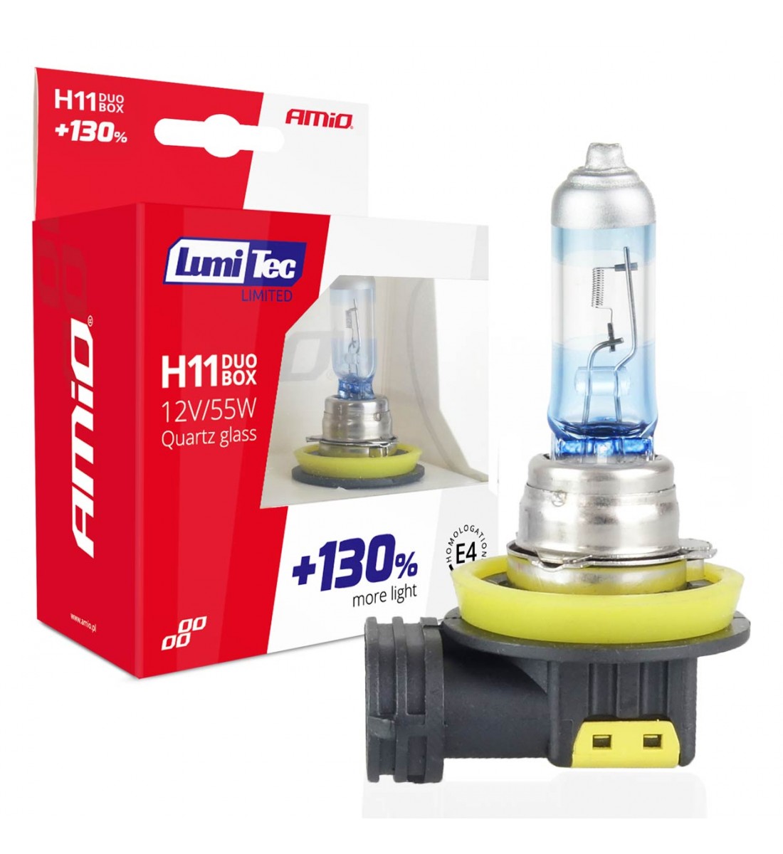 Set 2 Becuri cu halogen H11 12V 55W LumiTec LIMITED +130% DUO