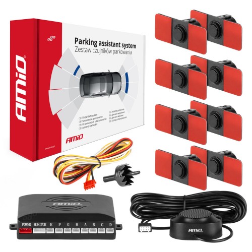 Senzor de parcare cu  Buzzer 8 senzor negru suport interior 16,5mm