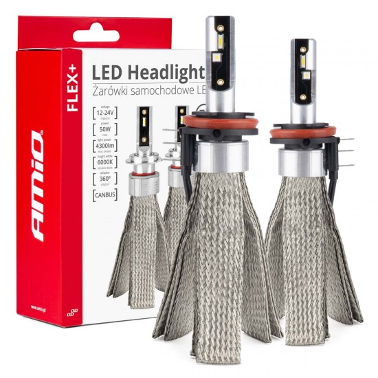Set Becuri auto LED FLEX+ H15 seria 6000K 12V 24V Canbus AMIO-03666 Set Becuri auto LED FLEX+ H15 seria 6000K 12V 24V Canbus AMIO-03666