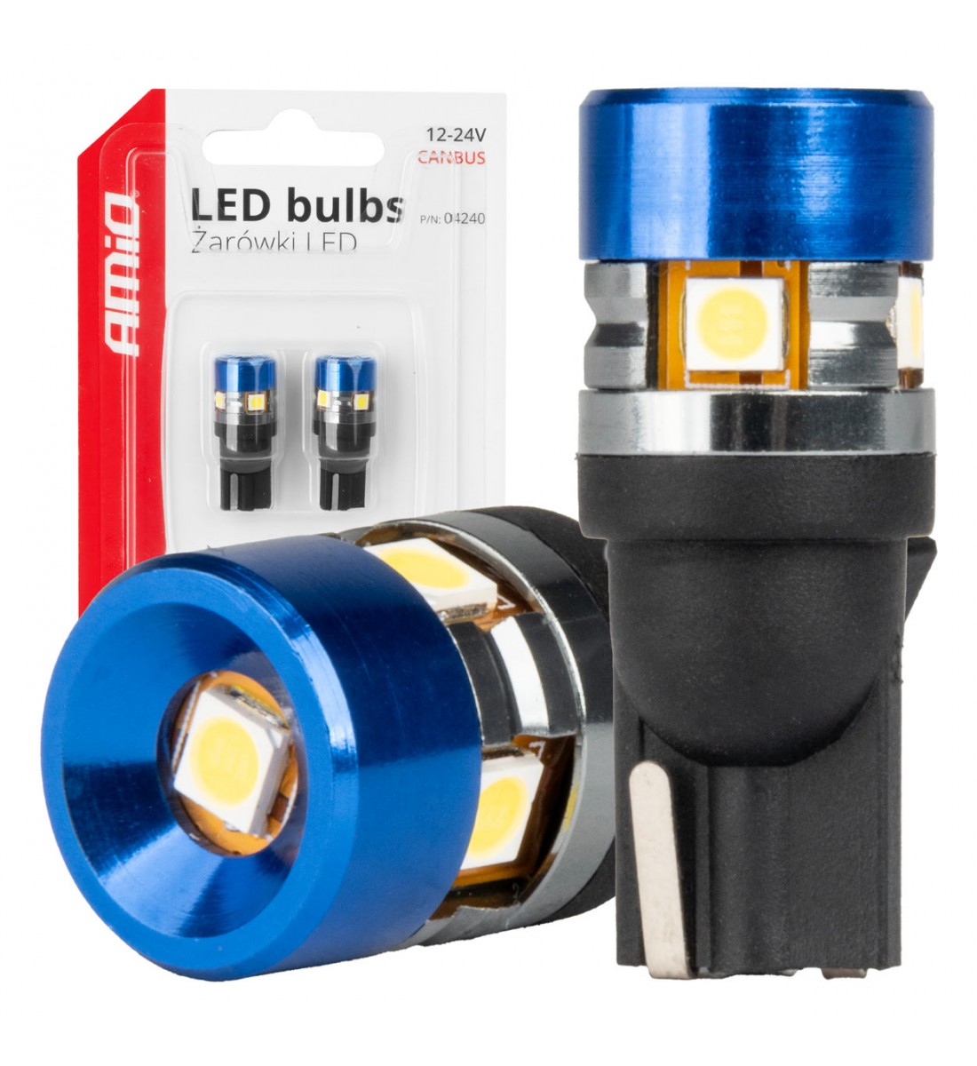 Set 2 Becuri LED CANBUS T10 W5W 5SMD 3030 Alb 12V 24V AMIO-04240 - AutoParadoxSystem.ro Produs - Set 2 Becuri LED CANBUS T10 W5W 5SMD 3030 Alb 12V 24V AMIO-04240 - AutoParadoxSystem.ro