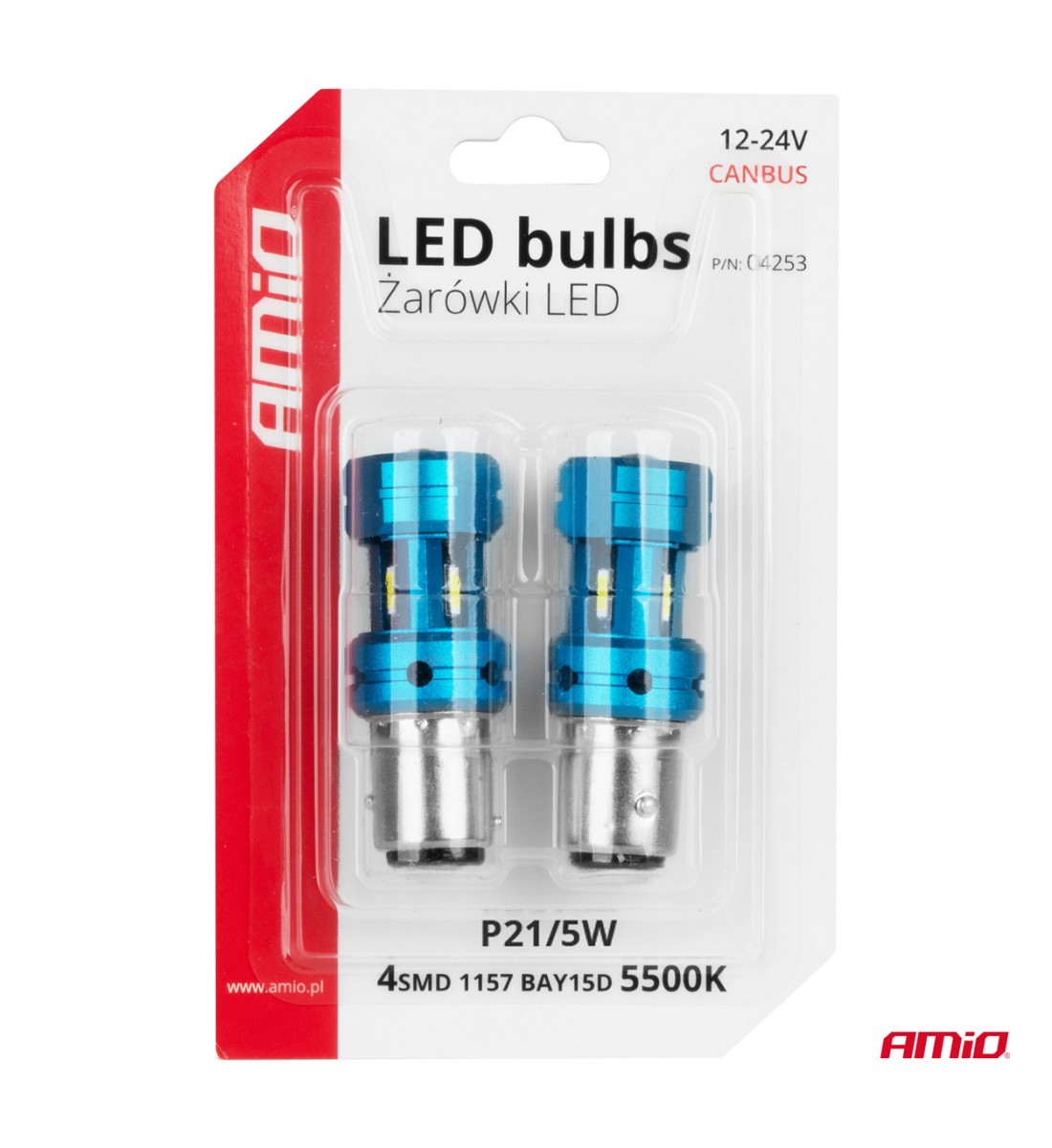 Set Becuri LED CANBUS 1157 BAY15D P21/5W 4SMD 1860 Alb 12V 24V AMIO-04253 - AutoParadoxSystem.ro Produs - Set Becuri LED CANBUS 1157 BAY15D P21/5W 4SMD 1860 Alb 12V 24V AMIO-04253 - AutoParadoxSystem.ro
