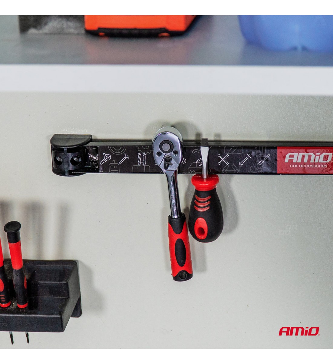 Set suporturi pentru scule benzi magnetice 1x20cm 1x30,5cm 1x46cm AMIO-04263 - AutoParadoxSystem.ro Produs - Set suporturi pentru scule benzi magnetice 1x20cm 1x30,5cm 1x46cm AMIO-04263 - AutoParadoxSystem.ro