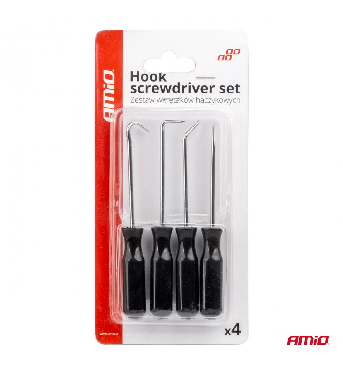 Set surubelnite cu cârlig4 buc. AMIO-04281 - AutoParadoxSystem.ro Produs - Set surubelnite cu cârlig4 buc. AMIO-04281 - AutoParadoxSystem.ro