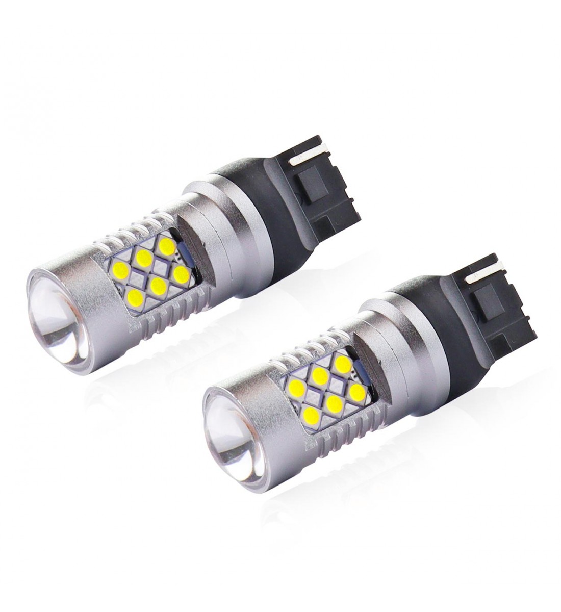 Produs - Set becuri CANBUS 3030 24SMD T20 7440 W21W Alb 12V 24V AMIO-01173 - AutoParadoxSystem.ro